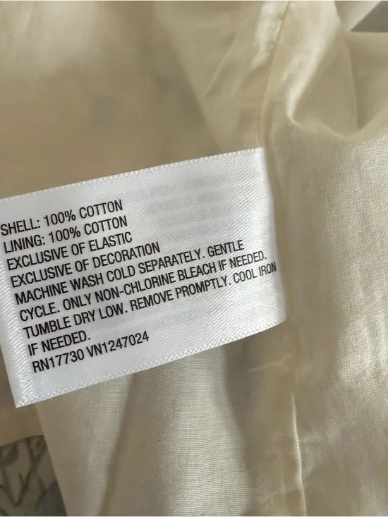 100% Cotton Cream Midi Dress with Blue Floral Print - Picture 6 of 8